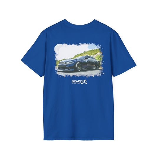 BRANDMÖ - Charger Daytona® Blue Unisex Softstyle T-Shirt